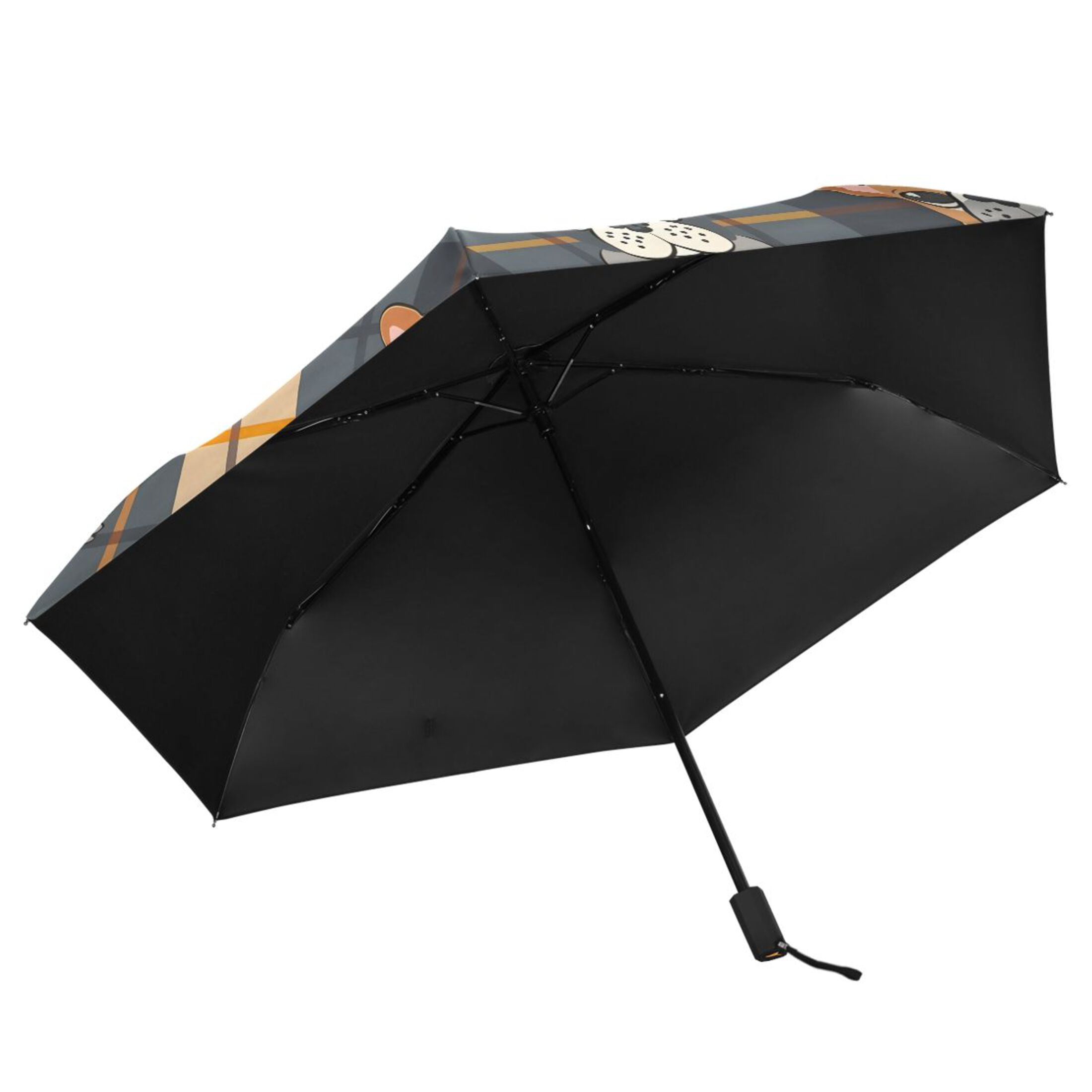 Adorable Bulldog Compact Sun Umbrella Windproof Travel Umbrellas for Rain Strong Portable UV Protection