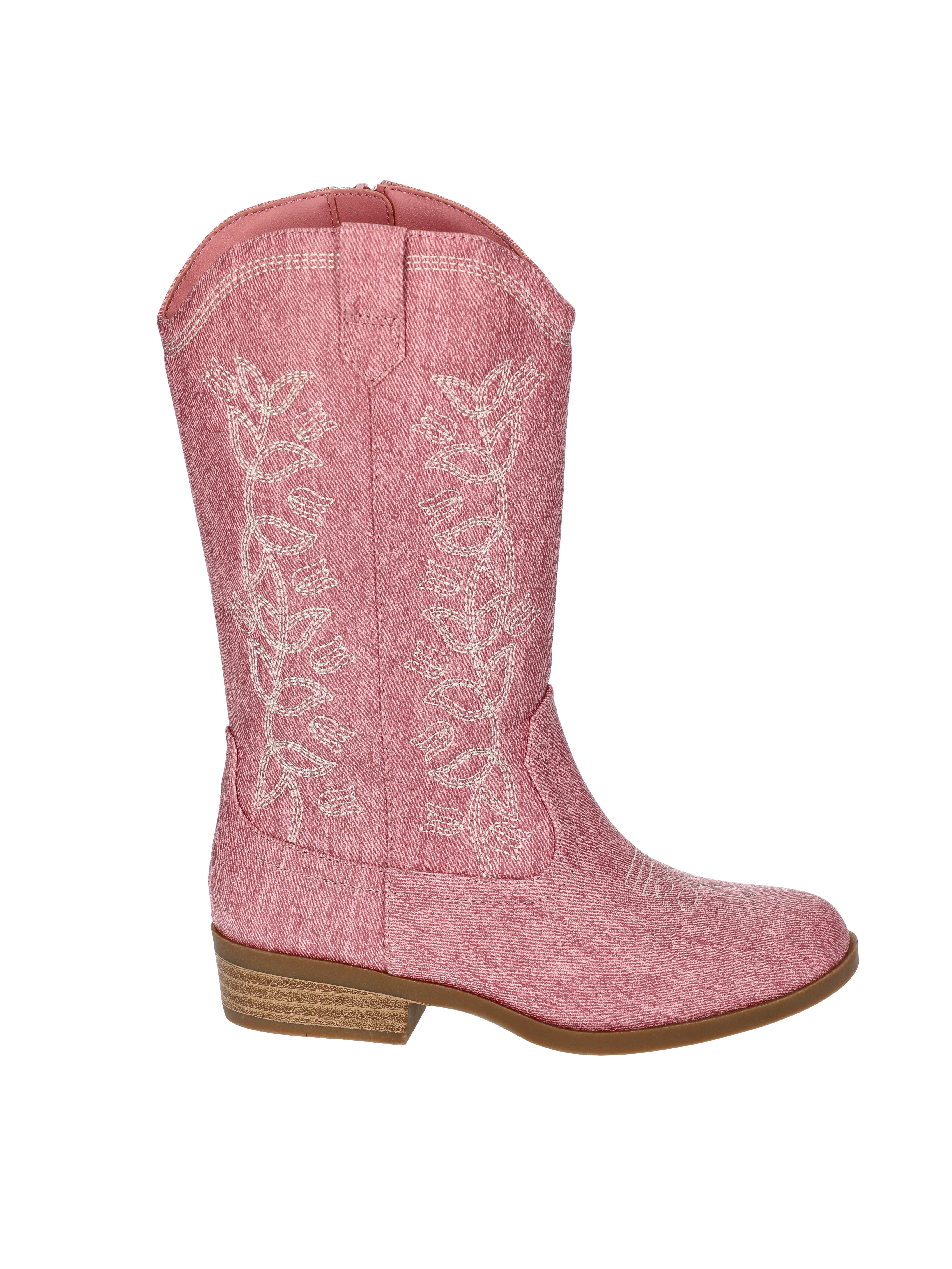 Wonder Nation Little and Big Girls' Color Denim Western Cowgirl Boots