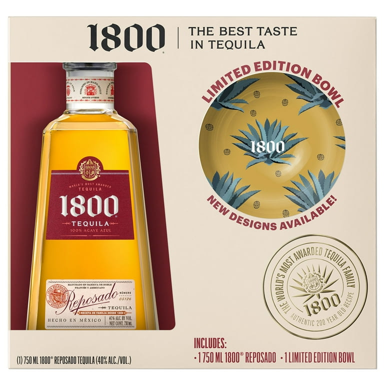 1800® Tequila Reposado and Serving Bowl, 40% ABV, 80 Proof 1800® Tequila Reposado and Serving Bowl, 40% ABV, 80 Proof