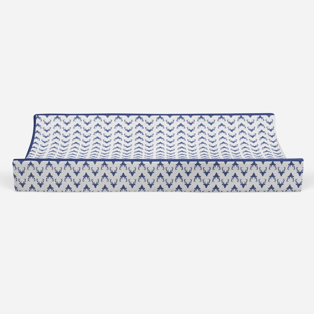 Bacati - Bucks Navy Quilted Muslin Changing Pad Cover