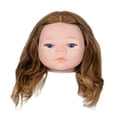 thumbnail image 2 of Cabeza de maniquí de bebé para práctica de peluquería, cabeza de maniquí de peluquería para entrenamiento Marrón, 2 of 8
