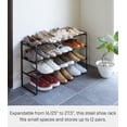 thumbnail image 2 of Yamazaki Home 3-Tier Expandable Shoe Rack, Black, Steel, Expandable, 2 of 5