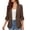 Brown, variant on Women's Workwear Blazer Open Front Roll Up 3/4 Sleeves Single Button Casual Office Jacket with Notched Lapel for Ladies