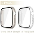 thumbnail image 2 of [2 Pack] Waterproof Hard Case with Tempered Glass Compatible with Apple Watch Series 11 (2025) Series 10 46mm, Ultra-Thin Anti-Fall Cover for iWatch Screen Protector, Crystal Transparent, 2 of 9