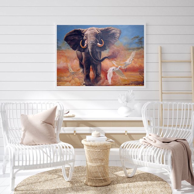 Cuadros Decorativos Elefante 5D DIY Diamond Painting Kits Resina Ronda completa Likrtyny embutido en tela