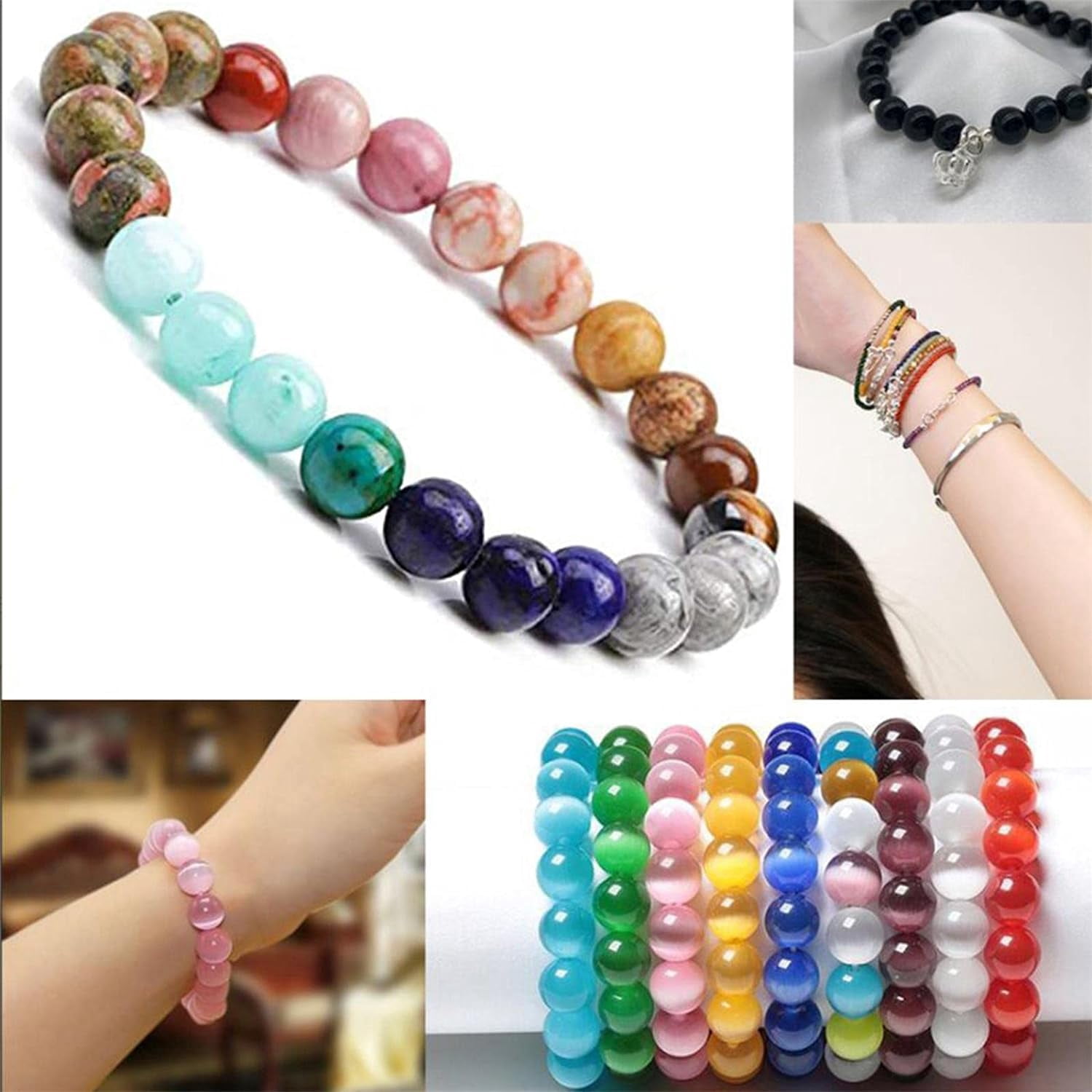 DIY Unicorn Bracelet Making Kits 360pcs 12 Colors Glass Pearl Beads & Unicorn Cake Cloud Charms Pendants & 400pcs Spacer Beads & 100pcs Jump Rings & Thread for Handmade Beginner