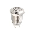 thumbnail image 4 of Interruptor de botón metálico momentáneo Uxcell cabeza plana 12mm diámetro de montaje 1NO 3-6V luz LED blanca, 4 of 5