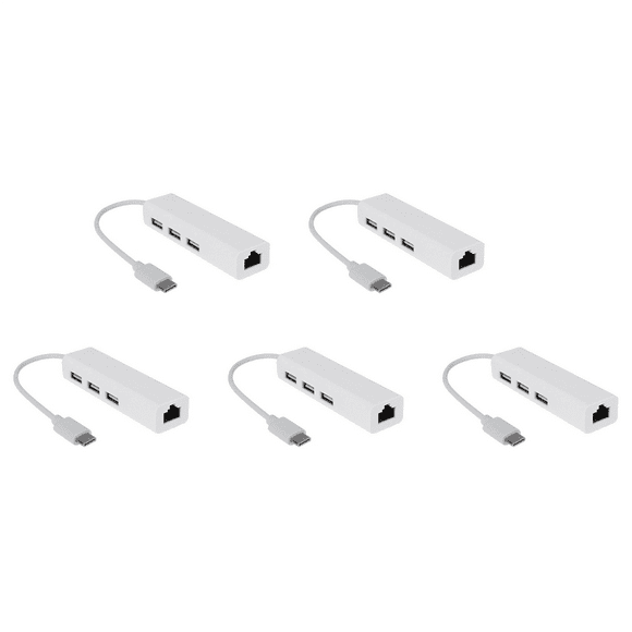 5X USB-C USB 3.1 Type C to USB RJ45 Ethernet Lan Adapter Hub Cable for PC