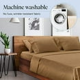 thumbnail image 4 of Luxclub Cooling Microfiber Bed Sheets & Pillowcases, Extra Deep Pocket, 3-Piece, Dark Khaki, Twin, 4 of 6