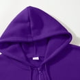 thumbnail image 4 of Mens Long Sleeve Zip-up Hoodie With Kanga Pocket Purple 2XL, 4 of 6