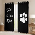 thumbnail image 2 of Feelyou Kawaii Cat Paw Curtains Pack of 2 (42x84 Each) for Kids, Cute Dog Kitten Lover Curtains Blackout, Black White Cartoon Bedroom Curtains, Curtains and Drapes Home Decor, 2 of 6