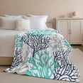 thumbnail image 2 of Throw Blanket for Couch Teal Grey Coral Soft Fleece Flannel Blankets Cozy Lightweight Blanket for Home Sofa Living Room Ocean Marine Life Bed Throws 40" x 60", 2 of 9