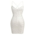 thumbnail image 3 of IBTOM CASTLE Women's Sequin Mini Dress Sparkly Glitter Strap V-Neck Bodycon Cocktail Party Homcoming Short Dresses M White, 3 of 8
