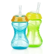Nuby 10oz Clik-It Cup with Flexi-Straw 2 Pack, Neutral Assortent
