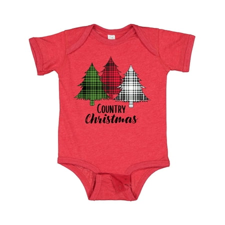 

Inktastic Country Christmas Plaid Trees Gift Baby Boy or Baby Girl Bodysuit