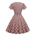 thumbnail image 1 of Vestido retro de los años 50 y 60 con cuello en V y manga corta para mujer, 1 of 2