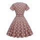 thumbnail image 1 of Vestido retro de los años 50 y 60 con cuello en V y manga corta para mujer, 1 of 2