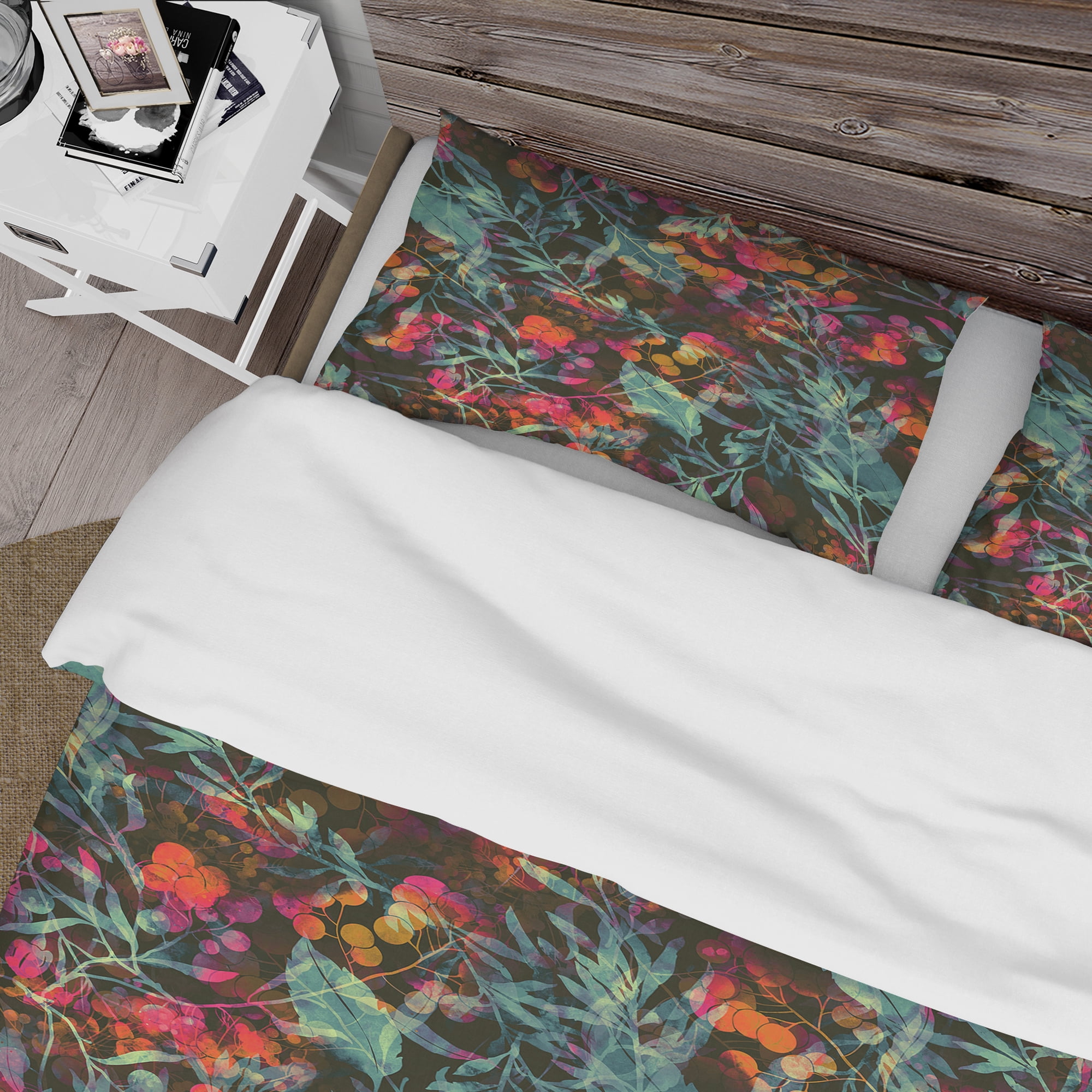 Designart 'Superimposed blend of Herbs Flowers Leaves and Berries' Abstract Duvet Cover Set