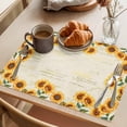 thumbnail image 3 of Yellow Sunflowers Placemats Set of 4 Farmhouse Rustic Botanical Floral Plants Place Mats Indoor Wipeable Table Mats Washable Dining Table Placemats for Kitchen Holiday Party Home Decor 13x19 Inch, 3 of 9