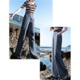 thumbnail image 4 of PUWEI Women's Cotton Linen Casual Pants Button up High Waist Wide Leg Trousers with Pockets, 4 of 7