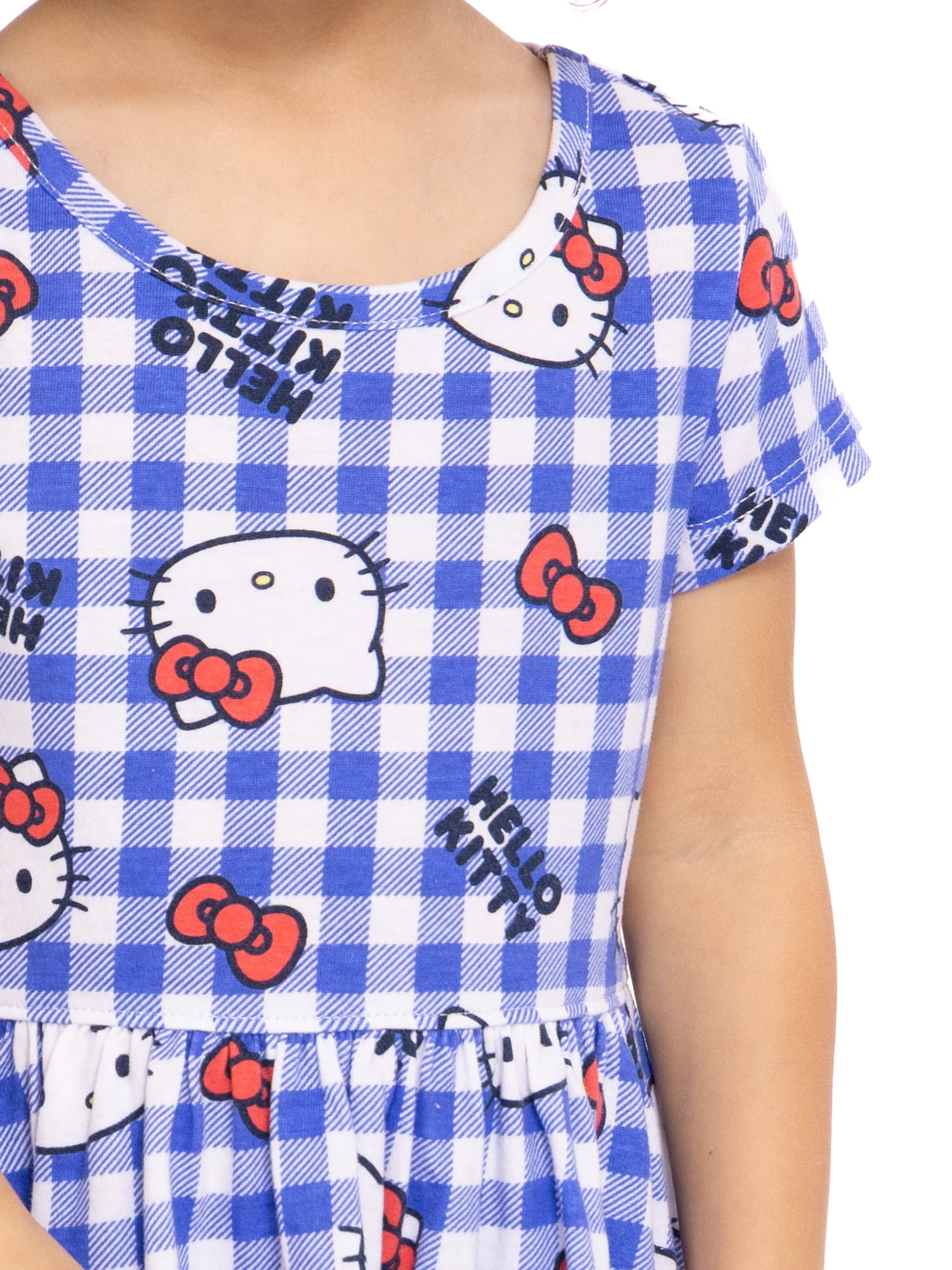 Hello Kitty Toddler Girl Allover Print Dress with Short Sleeves, Sizes 12M-5T