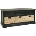 thumbnail image 3 of SAFAVIEH Damien 3-Drawer Storage Bench Distressed / Black, 3 of 5