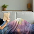 thumbnail image 3 of Sun Soft Flannel Fleece Throw Blanket, Surreal Sky with Fluffy Clouds Dreamy Horizon Tranquility Panorama, Cozy Plush for Indoor and Outdoor Use, 70" x 90", Baby Pink Pale Blue, by Ambesonne, 3 of 5