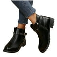 thumbnail image 5 of Viluyesy Womens Ankle Boots, Comfortable Low Heels Round Toe Zip-Up Casual Classic Fashion Boots Black US6.5, 5 of 9