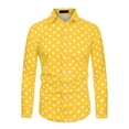 thumbnail image 5 of INSPIRE CHIC Men's Shirt Polka Dots Pattern Point Collar Long Sleeve Button Down Shirt 42 Yellow, 5 of 6