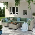 thumbnail image 6 of MRUAKA 7 Pieces Patio Conversation Set, Outdoor Sectional PE Rattan Wicker Furniture Seat,Light Green, 6 of 7