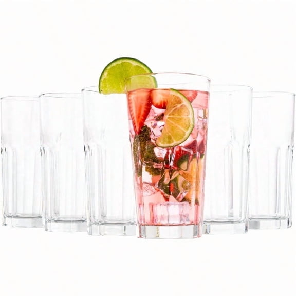Drinking Glasses Set of 12 Juice Glasses 9.5 Oz Thick and Sturdy Kitchen Glasses Dishwasher Safe Highball Glass Tumbler Heavy Duty Cups Water Glasses