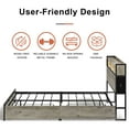 thumbnail image 3 of GUNAITO Queen Bed Frame with 2 Drawers Headboard Platform Bed Frame with LED Lights Charging Station Gray, 3 of 5