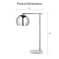 thumbnail image 2 of Posh Living Kendric Table Lamp 5ft Power Cord Marble Stone Base Chrome, 2 of 9