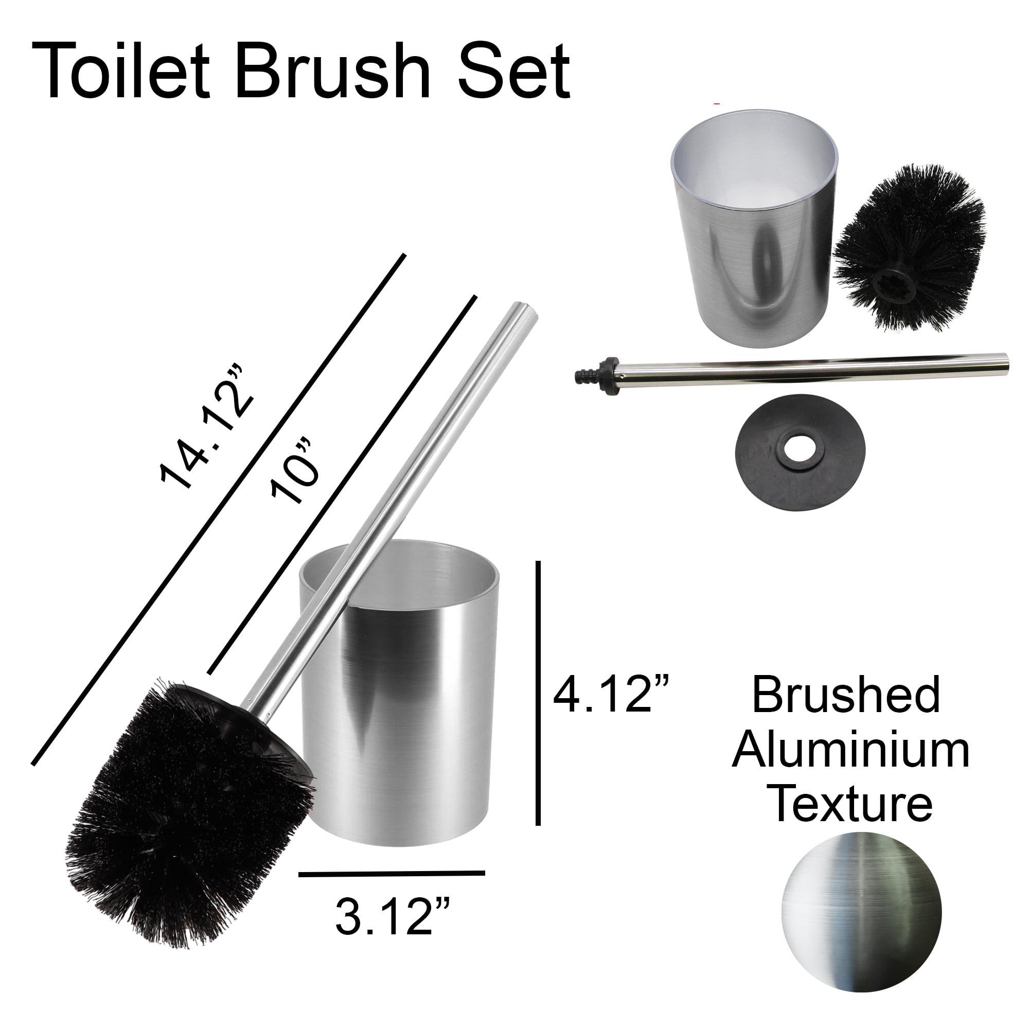 Brushed Aluminum Bathroom Accessory Set 5-Pieces Noumea