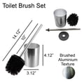 thumbnail image 5 of Evideco French Home Goods Noumea Elegant Toilet Brush & Holder Set with Toilet Brush, Silver Brushed Aluminum, 5 of 5