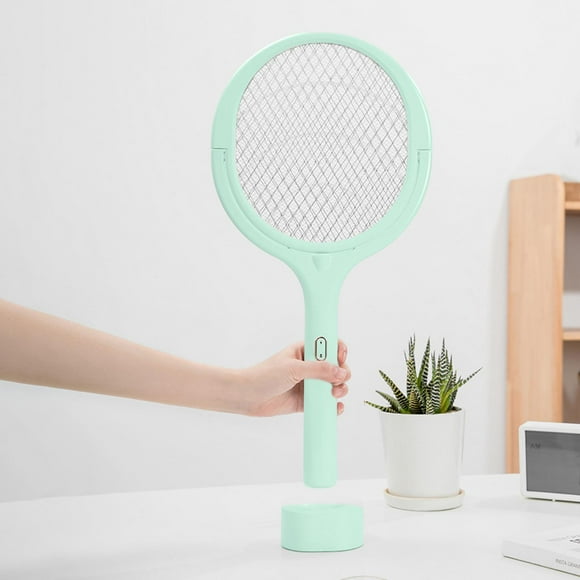 Matamoscas Eléctrico 5 en 1 con ángulo Ajustable, Recargable Por USB, 3500V, Anti, Matamoscas para Oficina Y Hogar , Verde Macarena Matamoscas eléctrico