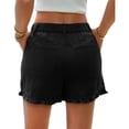 thumbnail image 6 of Summer High Waist Women Casual Jeans Denim Pants Ruffle Shorts, 6 of 7