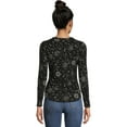 thumbnail image 4 of No Boundaries Women's Juniors Crewneck Ribbed T-Shirt with Long Sleeves, 2-Pack, 4 of 5
