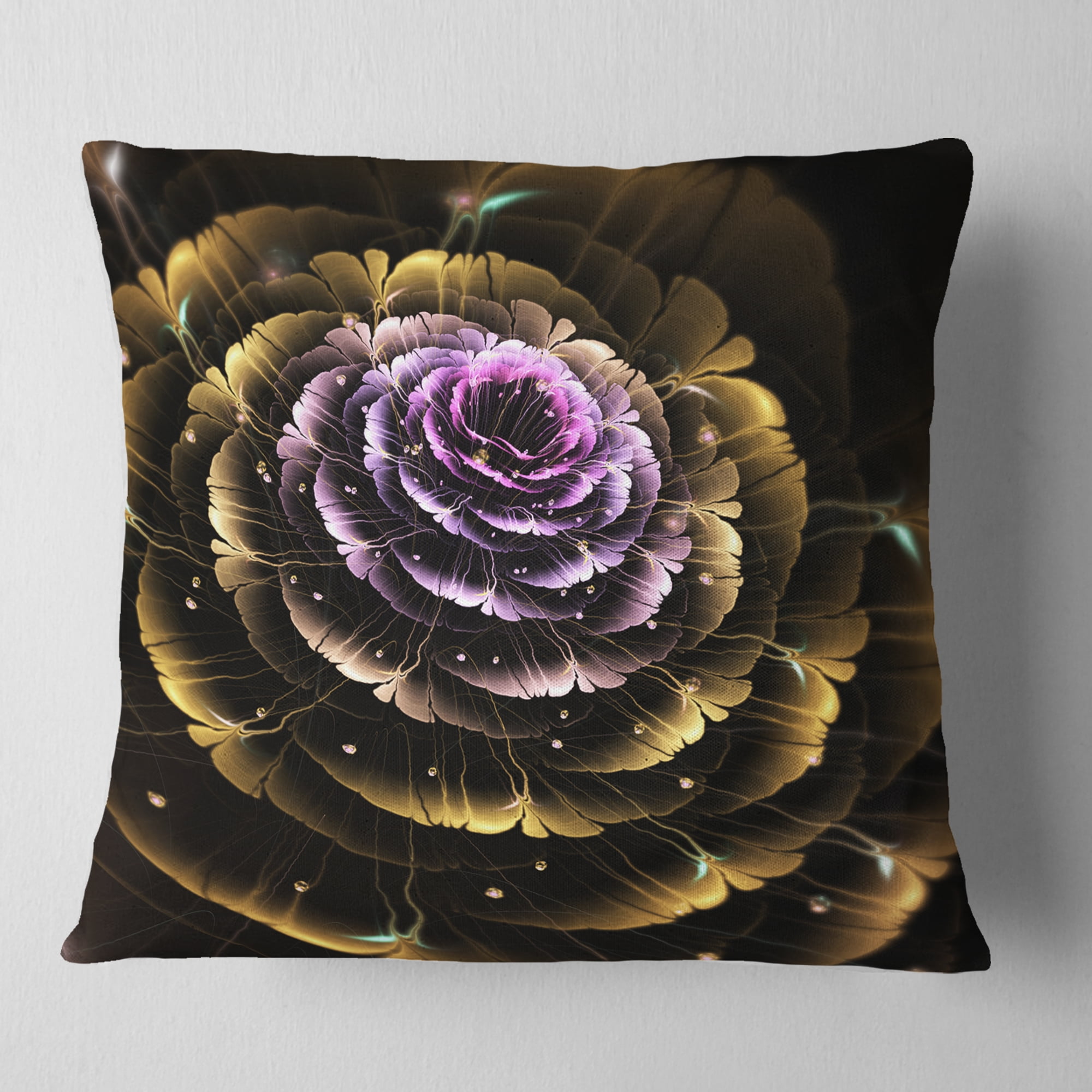 Designart 18" x 18" Purple Polyester Throw Pillow
