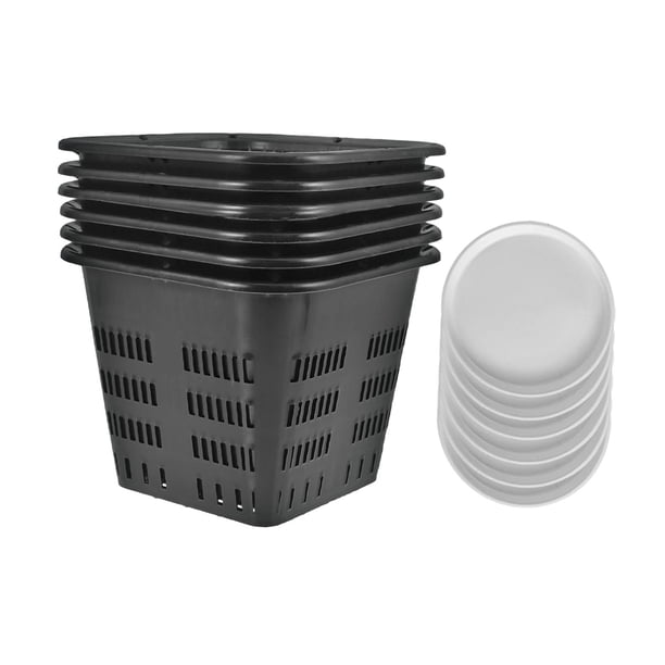 6 piezas de macetas, vasos, contenedores reutilizables para cultivo y trasplante en patios e interiores. 14 cm