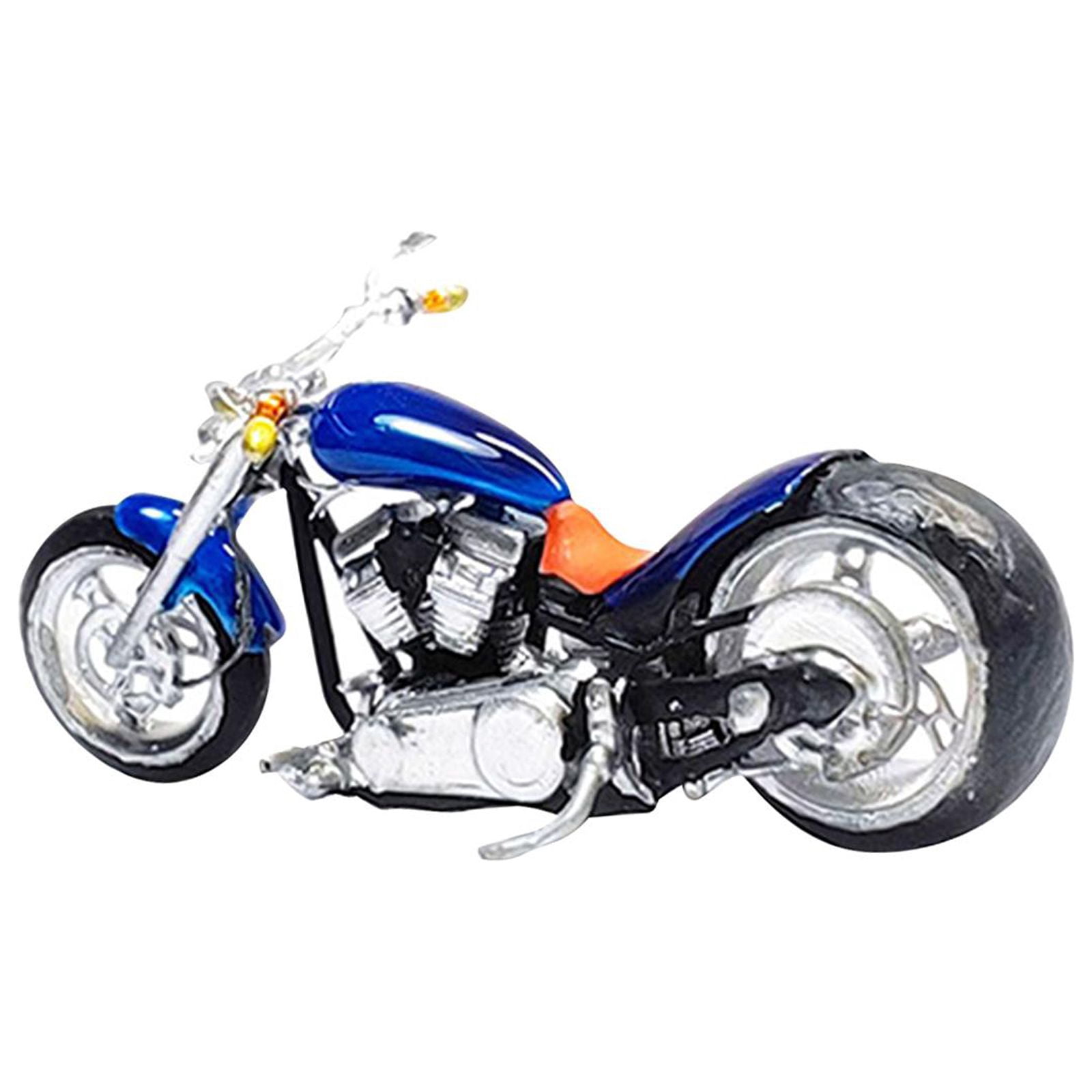LeeQinersw 1/64 Miniature Motocycle Figurines Diorama Figurines for Railroad Scene Building Blue