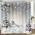 thumbnail image 5 of Shower Curtain,Winter Christmas Cute Snowman Snowflake Polyester Shower Curtains For Bathroom With Hooks 72x72 Inch, 5 of 7