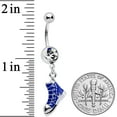 thumbnail image 2 of Body Candy Womens 14G 316L Steel Navel Ring Piercing Blue High Top Sneaker Dangle Belly Button Ring, 2 of 2