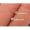 thumbnail image 4 of Solid 14Kt Gold Moissanite Stud Nose Ring - 22G Nose Bone Stud - Ball End Nose Ring - April Birthstone Nose Stud-NBYG-MNT2.5, 4 of 5