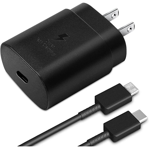Original Fast Charger 25W USB C Super Fast Charging with 3.3FT Type C Charger Cable Cord for Samsung Galaxy A52 Super Fast Charging 25W PD Charger Kit - Black