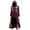 Wine, variant on Women Loose Halloween Tops Sweater Large Size Coat Retro Dress Hooded Elasticity