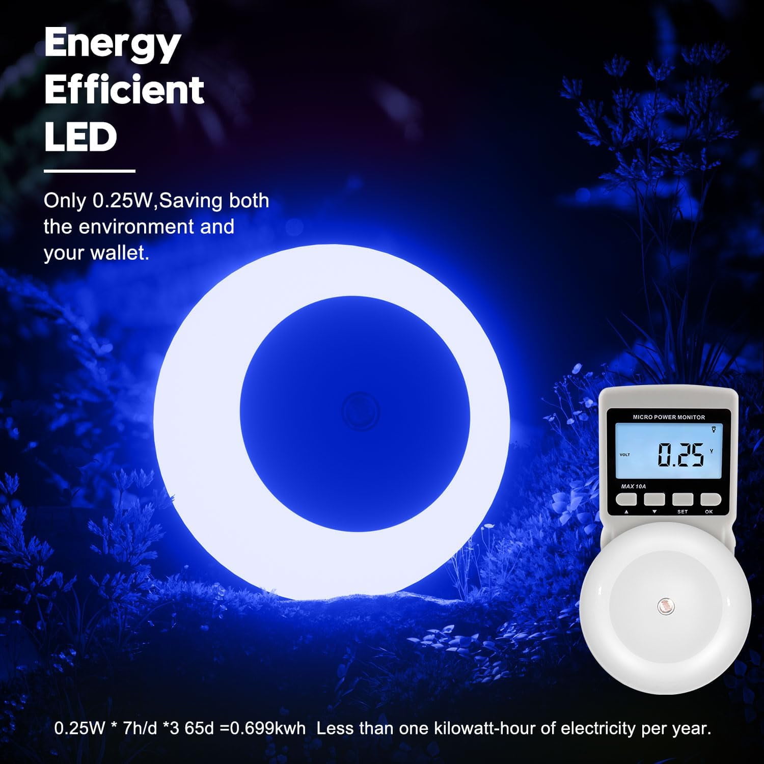 BIBEARBIBEAR Night Light, Night Lights Plug into Wall, Dusk to Dawn Sensor, Blue Led Night Light 0.5W, 8 Pack Nightlight for Adults, Bedroom, Bathroom, Hallway, Kitchen
