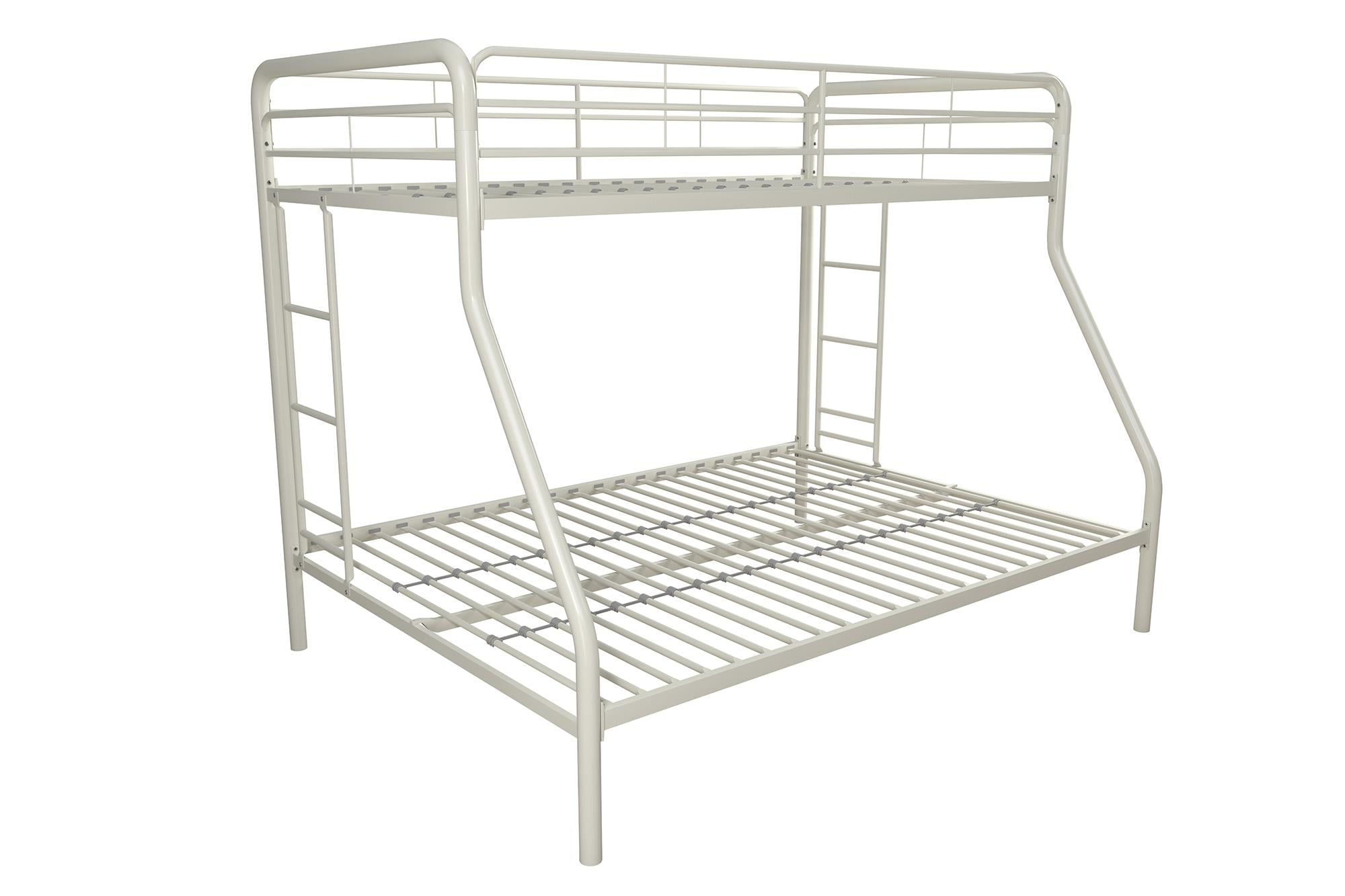 DHP Dusty Twin over Full Metal Bunk Bed with Secured Ladders, Off White