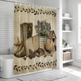 thumbnail image 5 of Vintage Farmhouse Shower Curtain Set - 72" x 78" Washable Bathtub Curtain with 12 Hooks, Retro Country Boots Flowers Leaf Book Waterproof Fabric Stall Shower Curtains for Bathroom/Bathtub Décor, 5 of 6