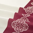 thumbnail image 5 of 15 Piece Bathroom Shower Curtain Set with Matching Memory Foam Bath Rugs. 2 Solid Burgundy Red Beige Color Modern Design None-Slip Bath Mats Includes12 Roller Ball Hooks Style Carrie (Burgundy), 5 of 5